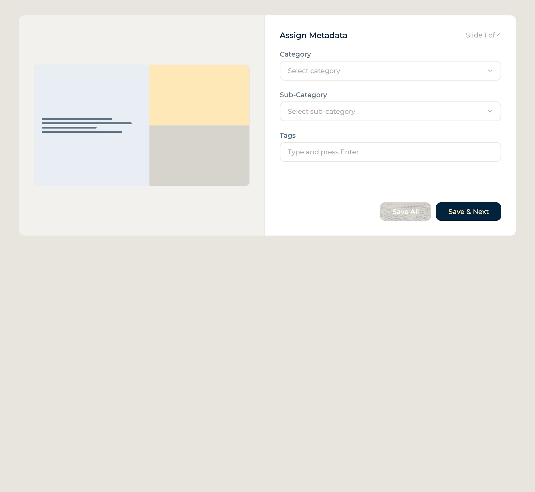 Categorise & Tag Slides